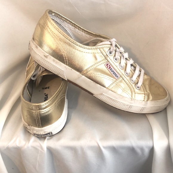 Superga Shoes - Womens size 8.5 gold Superga low top sneakers